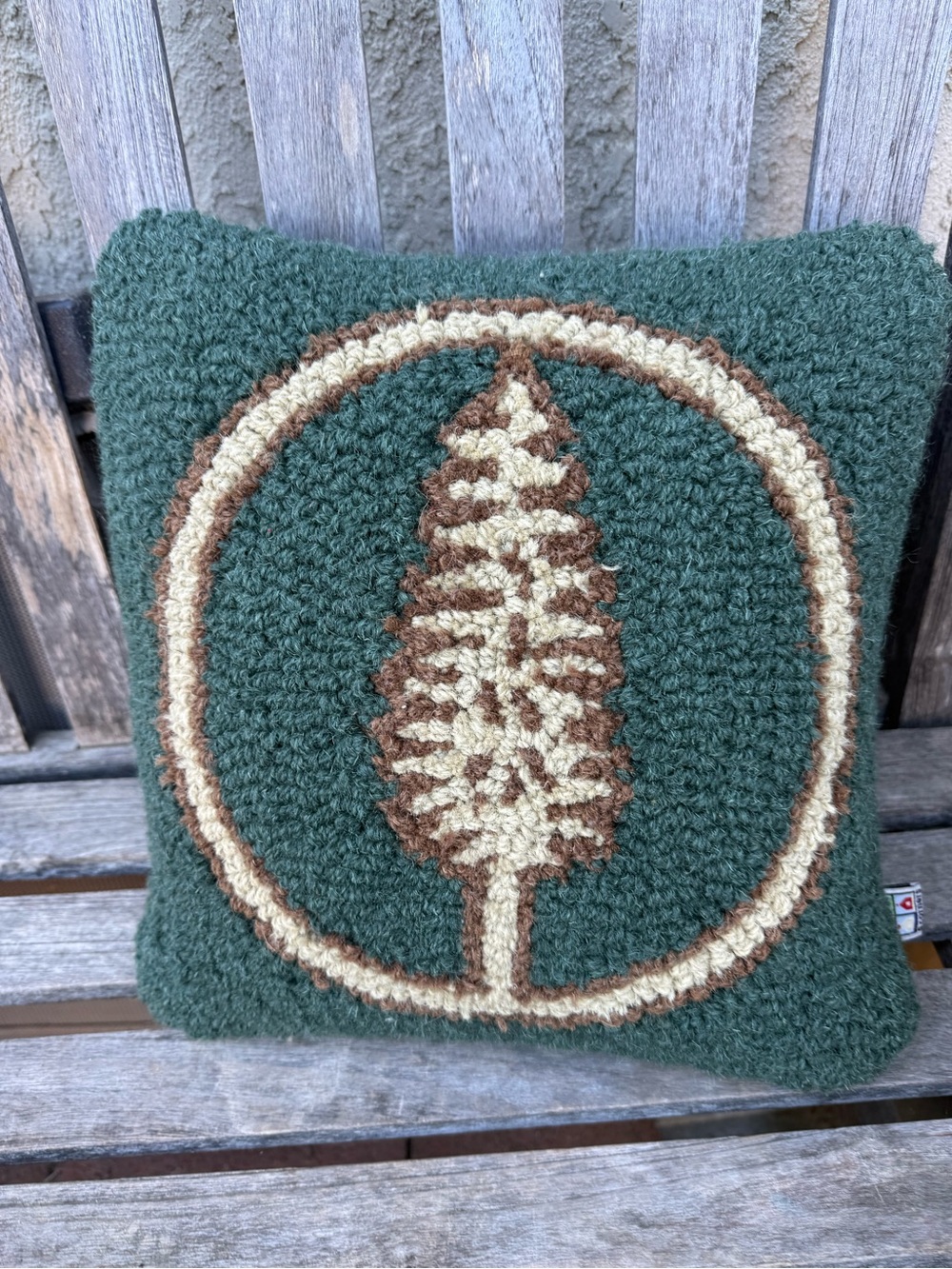 Handmade Green Pine Tree Holiday Pillow by